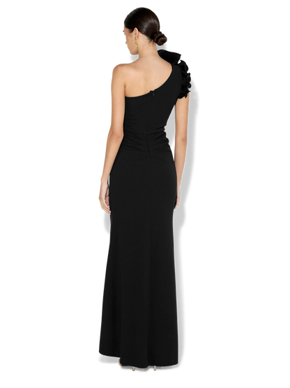 Sandro Black One Shoulder Gown