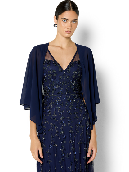 Twiggy Navy Chiffon Wrap