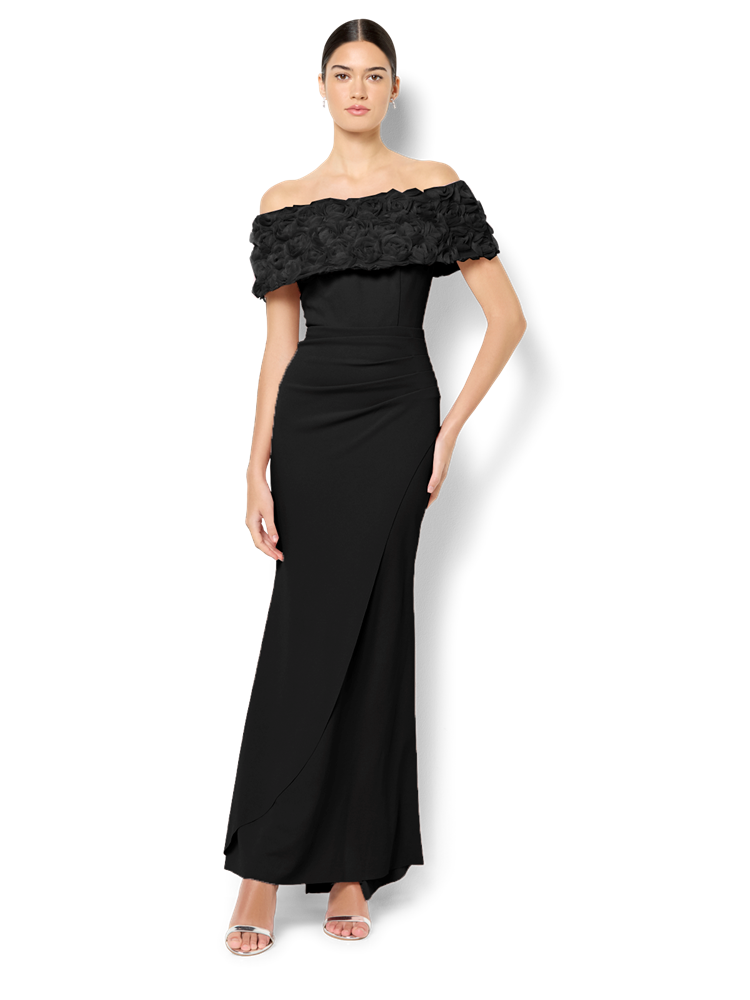 Toni Black Off The Shoulder Gown