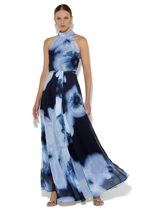 Victoria Sky Blue Printed Maxi