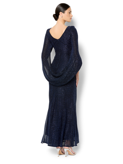Vivian Navy Metallic Gown