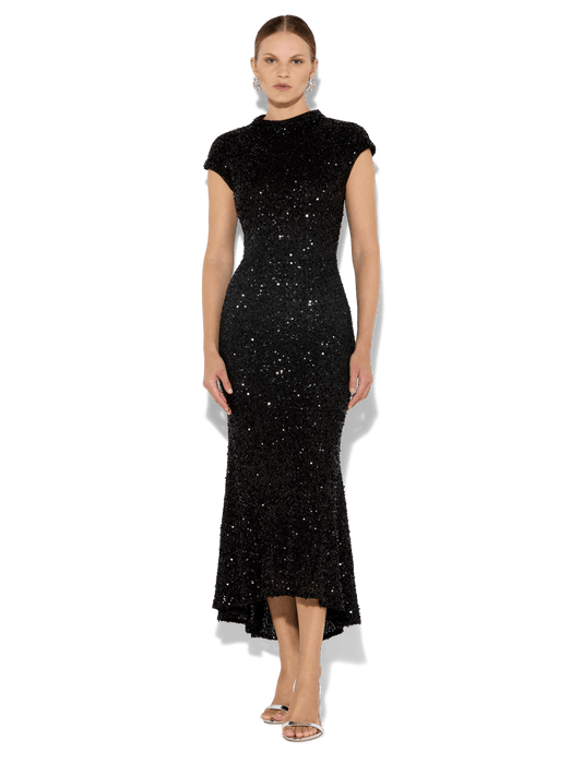 Zahra Black Sequin Dress