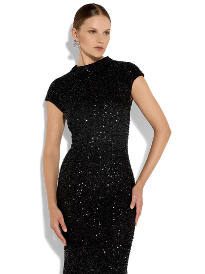 Zahra Black Sequin Dress