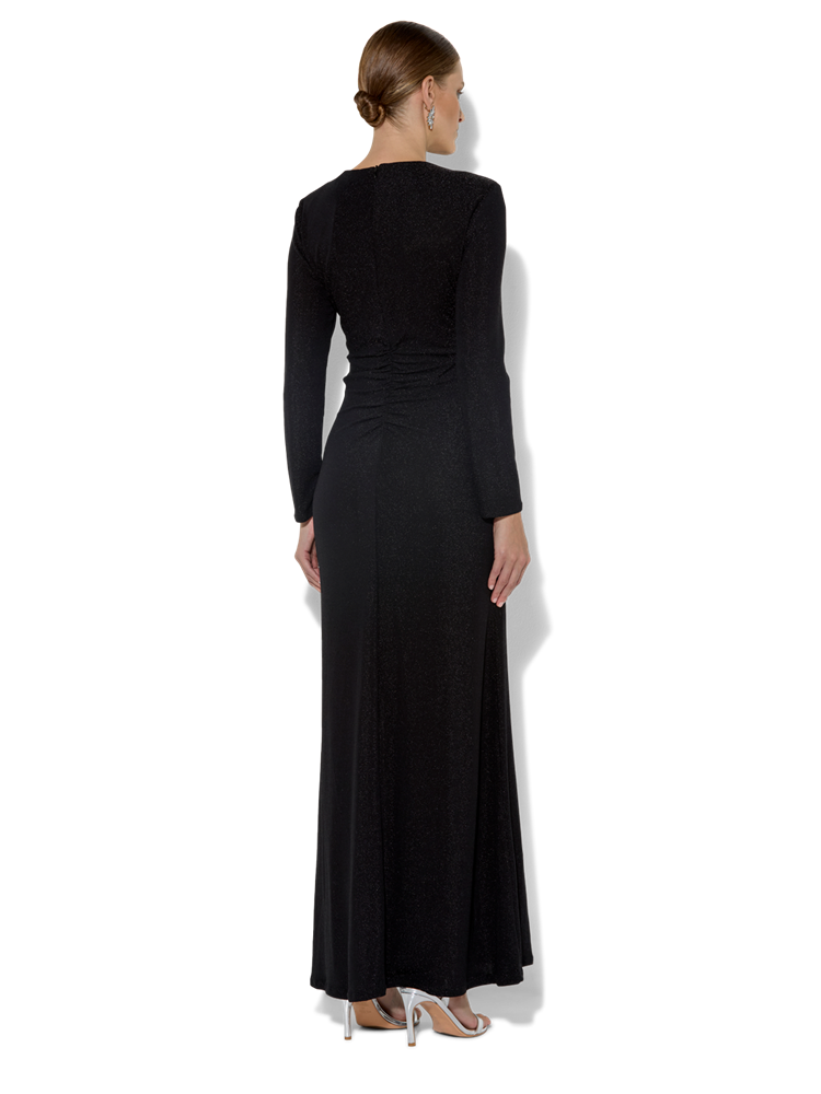 Zoe Black Metallic Knit Gown