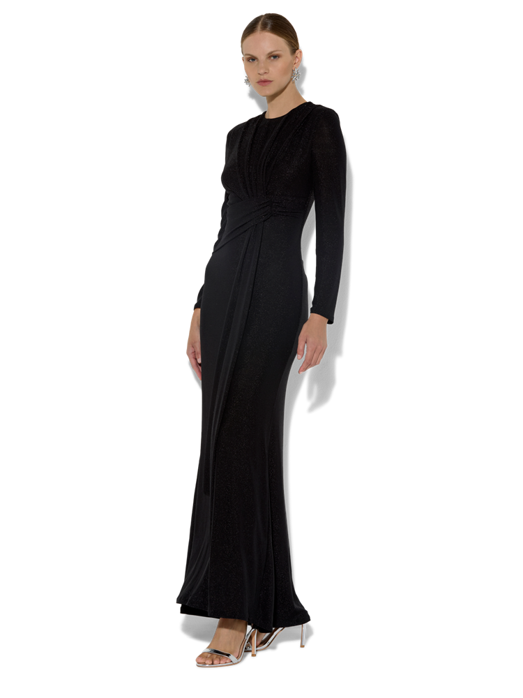 Zoe Black Metallic Knit Gown