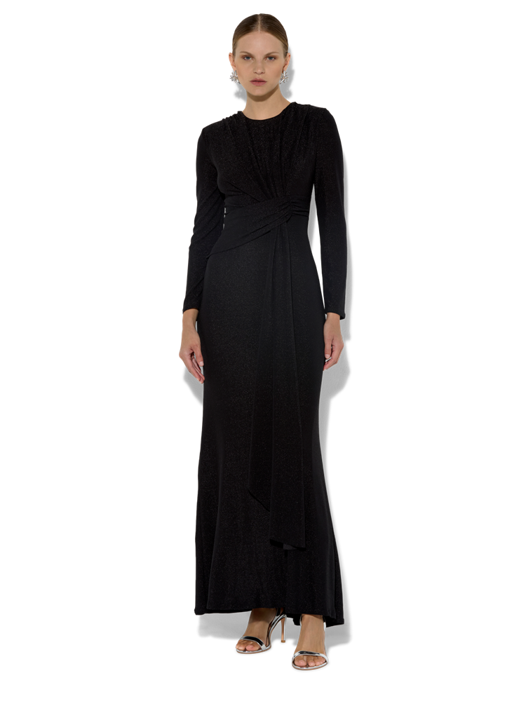 Zoe Black Metallic Knit Gown