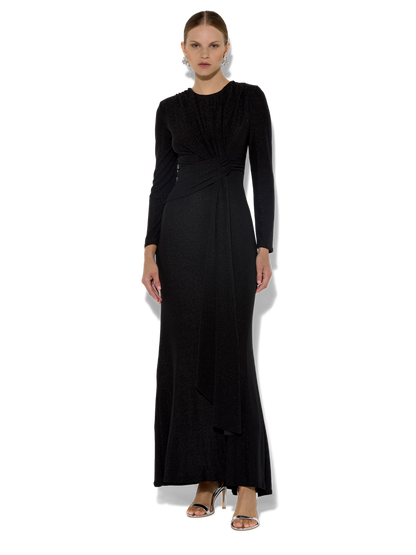 Zoe Black Metallic Knit Gown