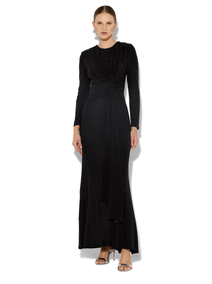 Zoe Black Metallic Knit Gown
