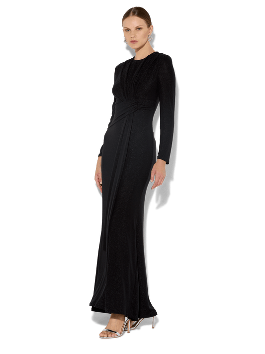 Zoe Black Metallic Knit Gown