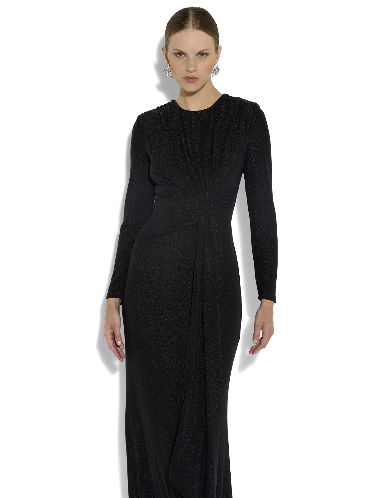Zoe Black Metallic Knit Gown