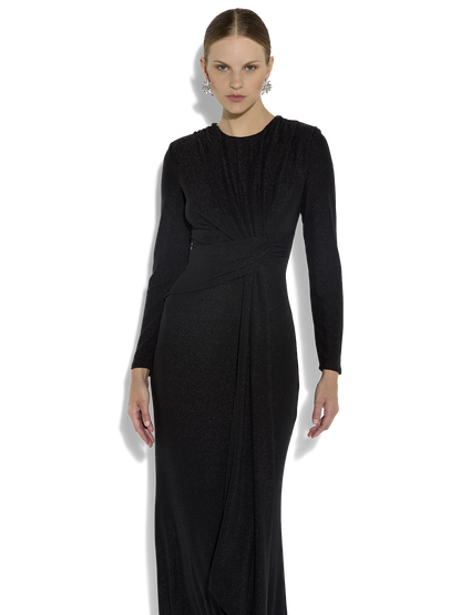 Zoe Black Metallic Knit Gown