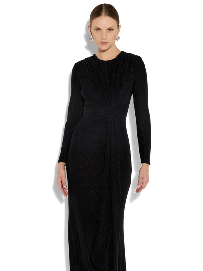 Zoe Black Metallic Knit Gown