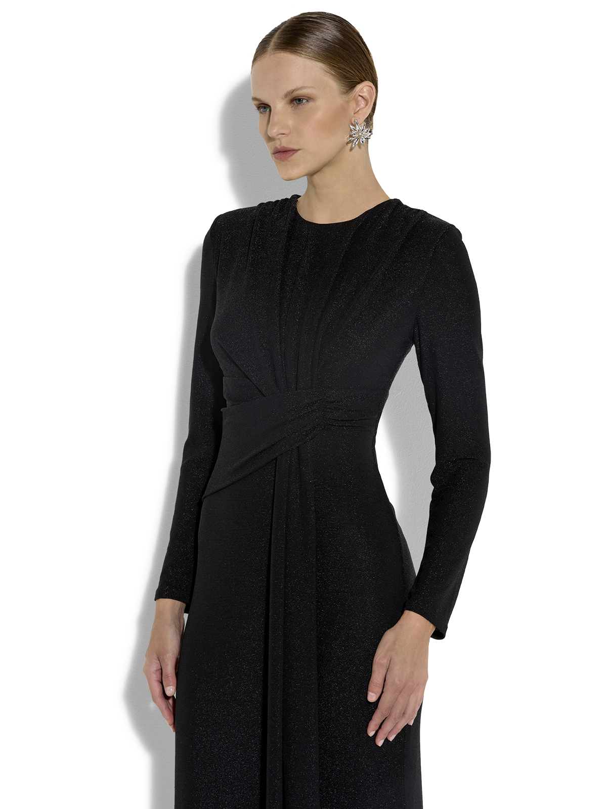 Zoe Black Metallic Knit Gown
