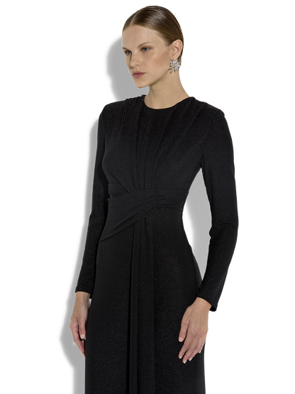 Zoe Black Metallic Knit Gown