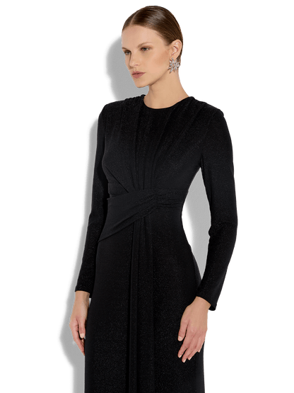 Zoe Black Metallic Knit Gown