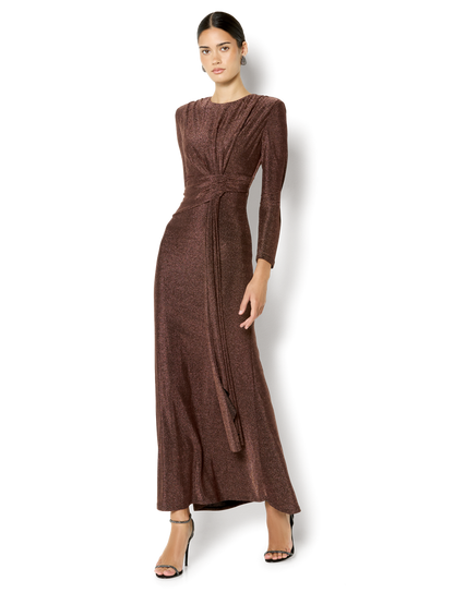 Zoe Cinnamon Metallic Knit Gown