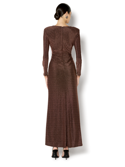 Zoe Cinnamon Metallic Knit Gown