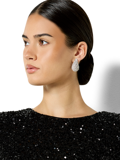 Alastair Silver Crystal Tear Drop Earrings