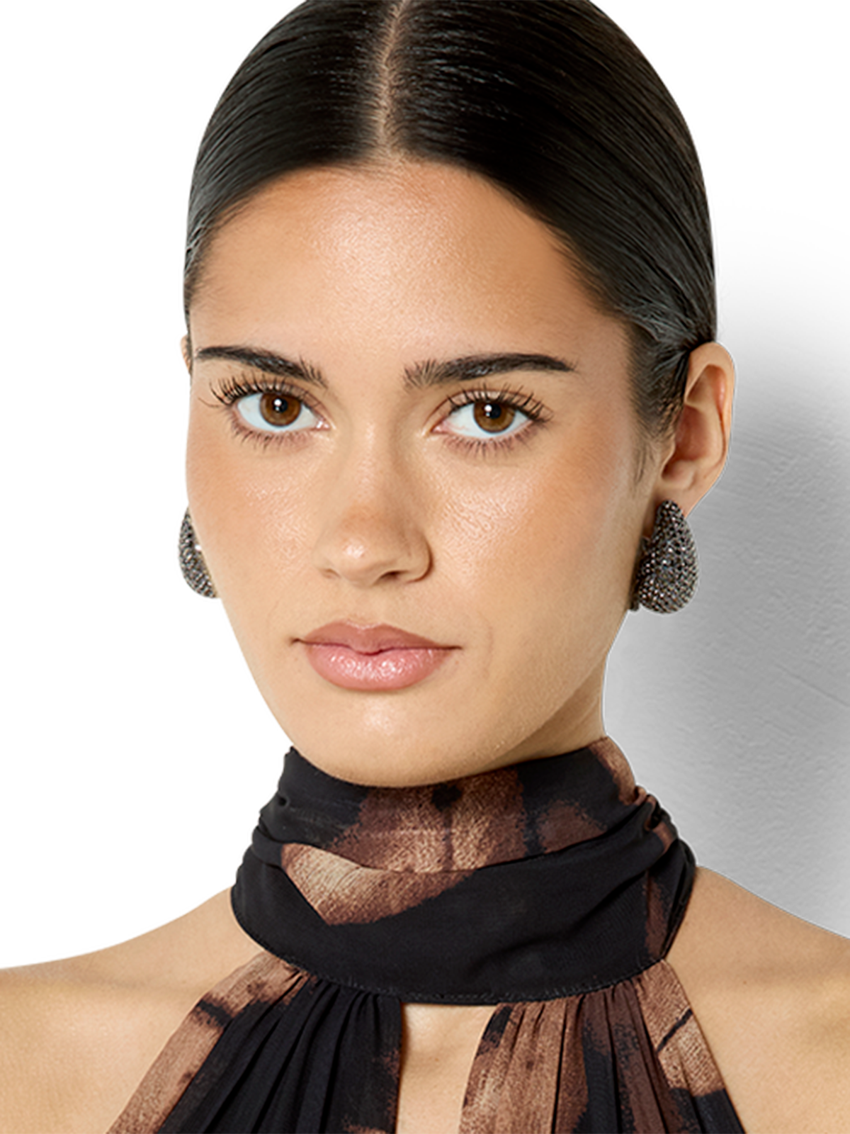 Alastair Gunmetal Crystal Tear Drop Earrings