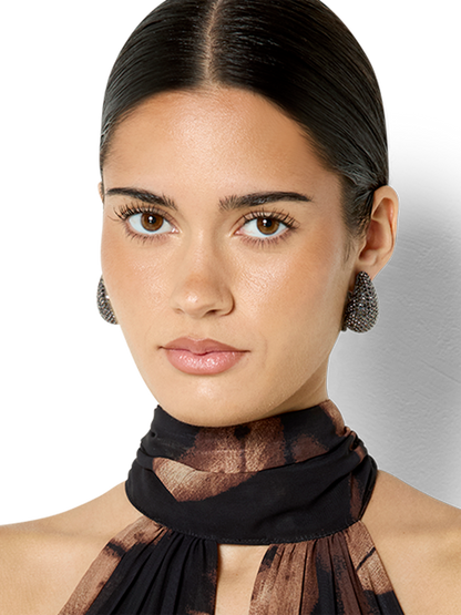 Alastair Gunmetal Crystal Tear Drop Earrings
