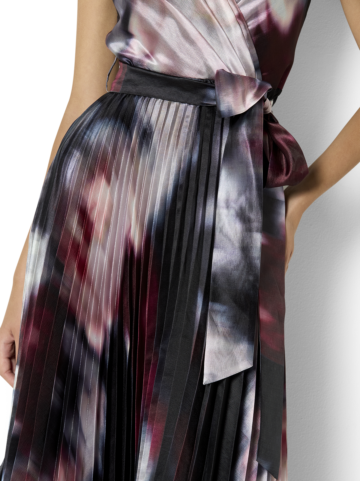 Ange Printed Pleat Cocktail Dress
