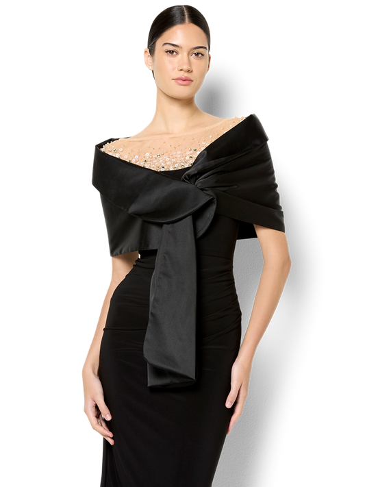 Ashley Black Sateen Wrap