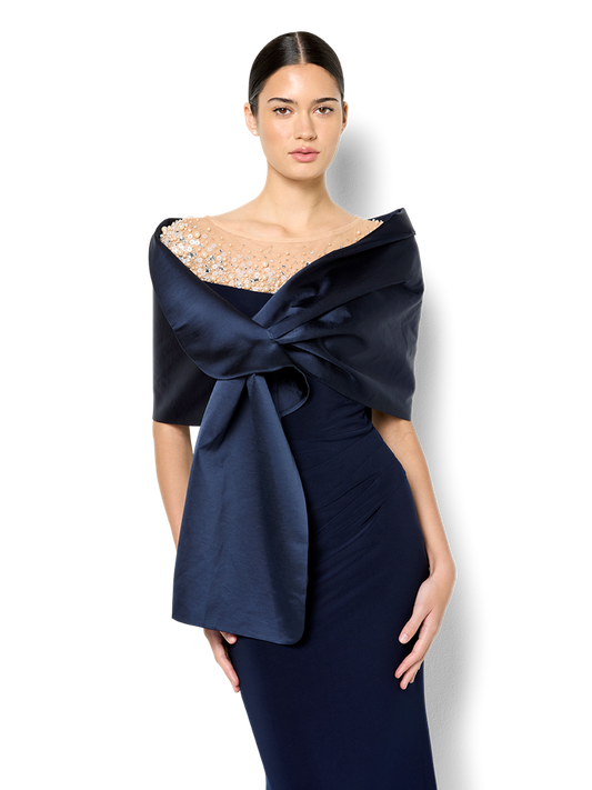 Ashley Navy Sateen Wrap