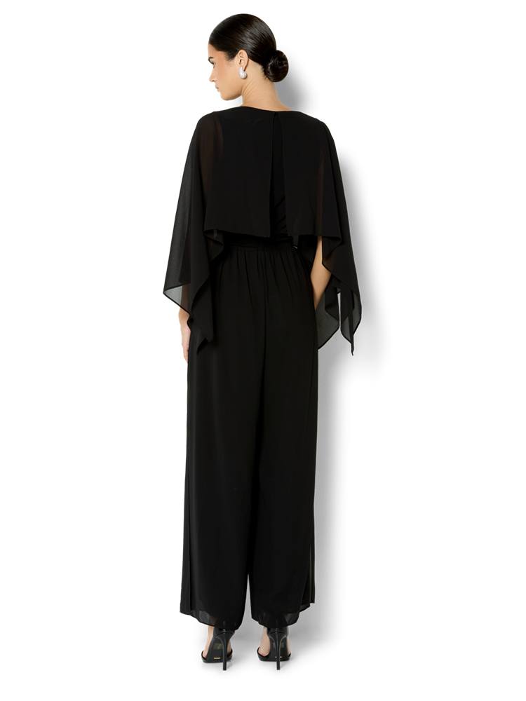 Astin Black Chiffon Overlay & Knit Top
