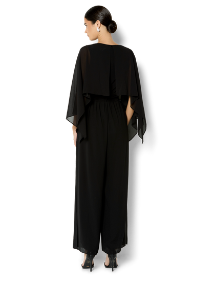 Astin Black Chiffon Overlay & Knit Top