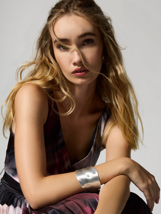 Banks Silver Brushed Bangle