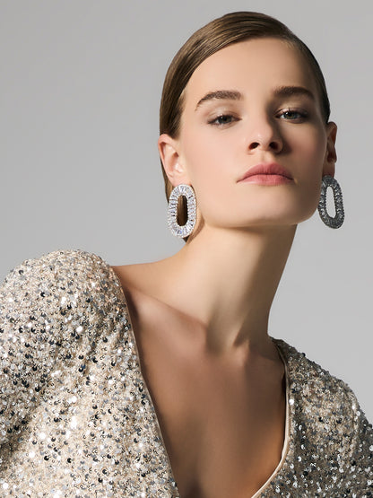 Cami Silver Crystal Earrings