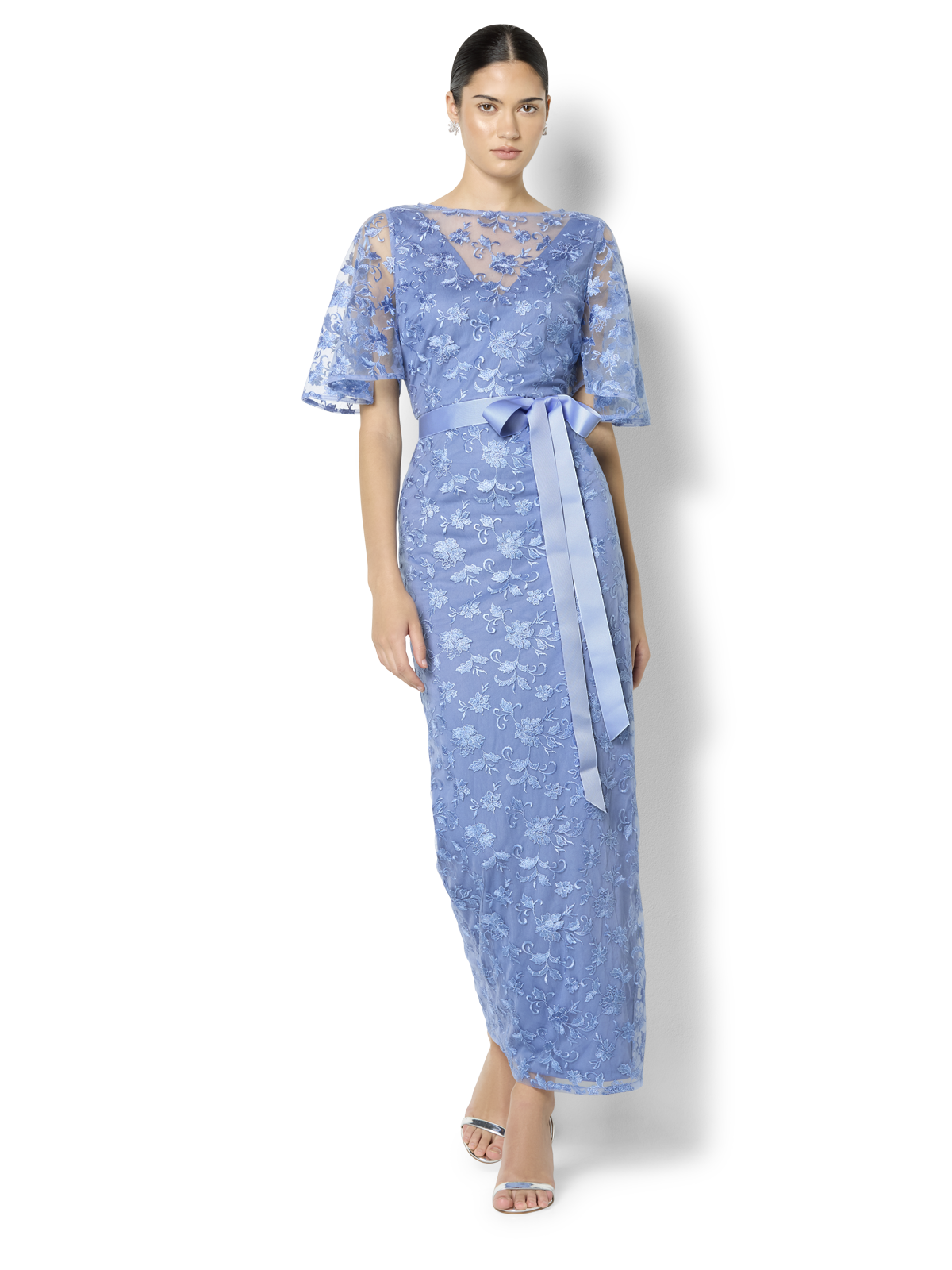 Cierra Periwinkle Lace Maxi Gown