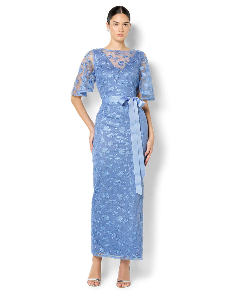 Cierra Periwinkle Lace Maxi Gown