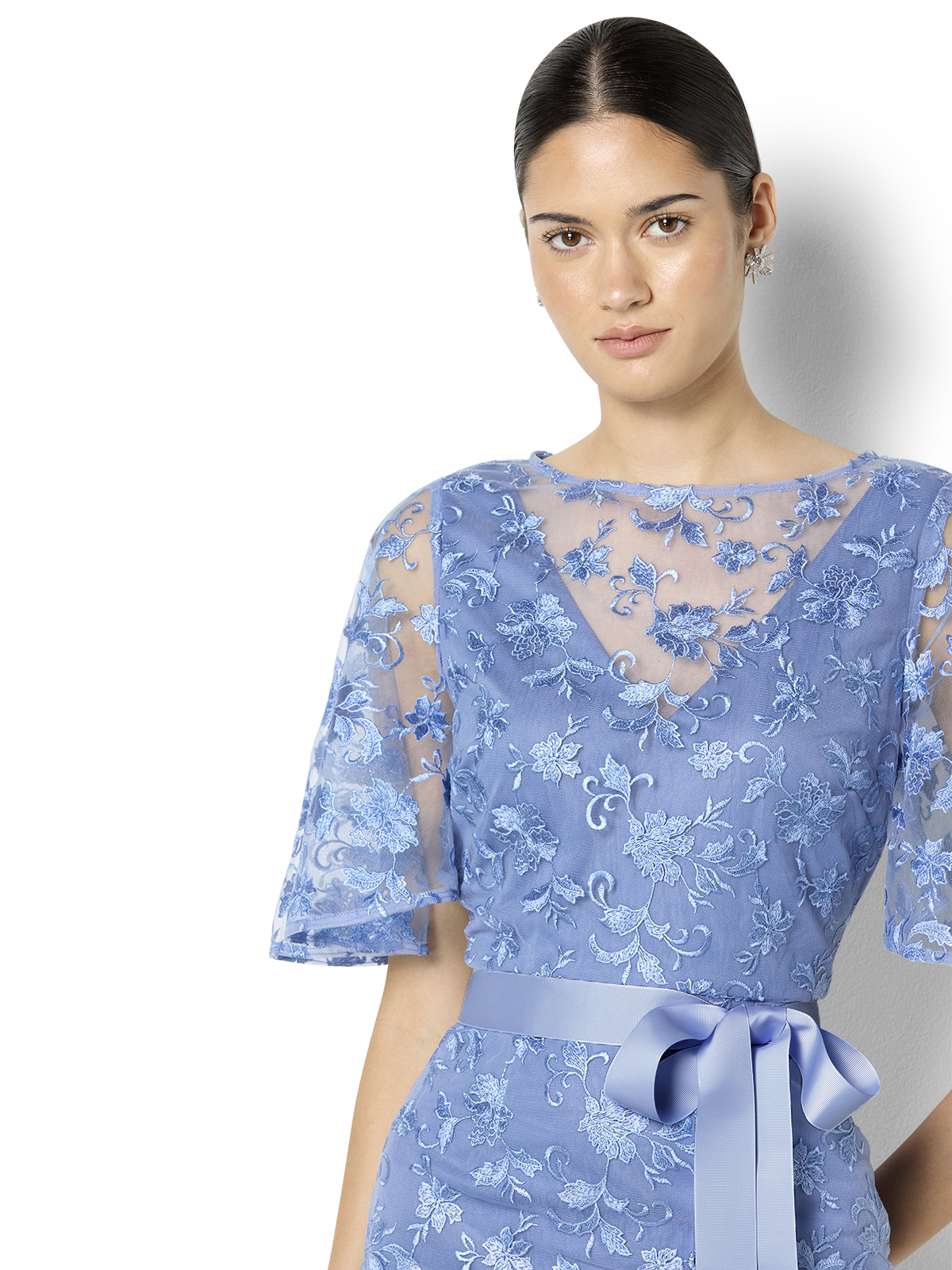 Cierra Periwinkle Lace Maxi Gown
