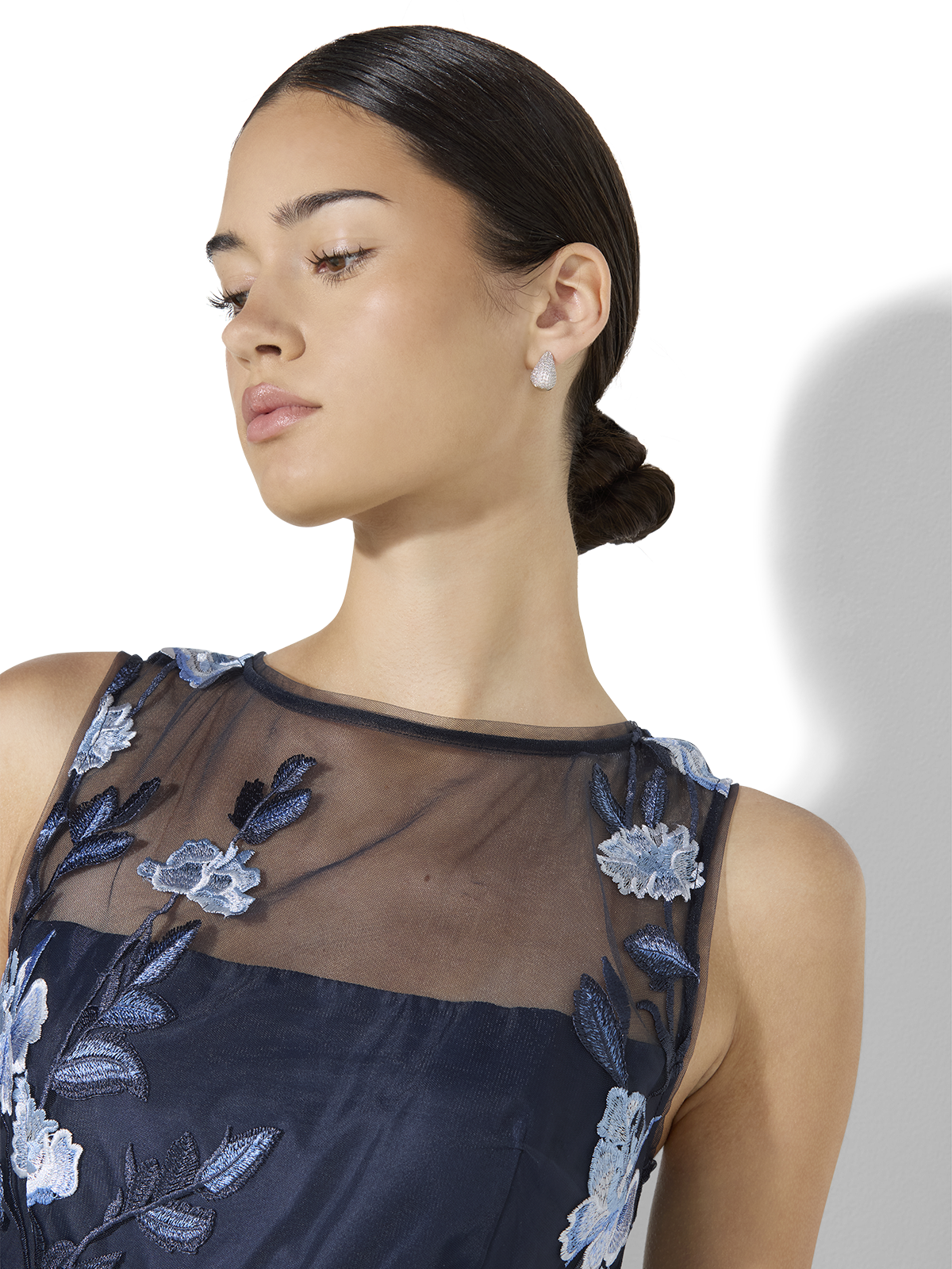 Clara Sky Blue Embroidered Dress - Montique Clothing Clara Sky Blue Embroidered Dress - Montique Clothing