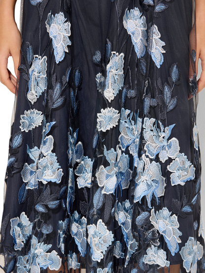 Clara Sky Blue Embroidered Dress