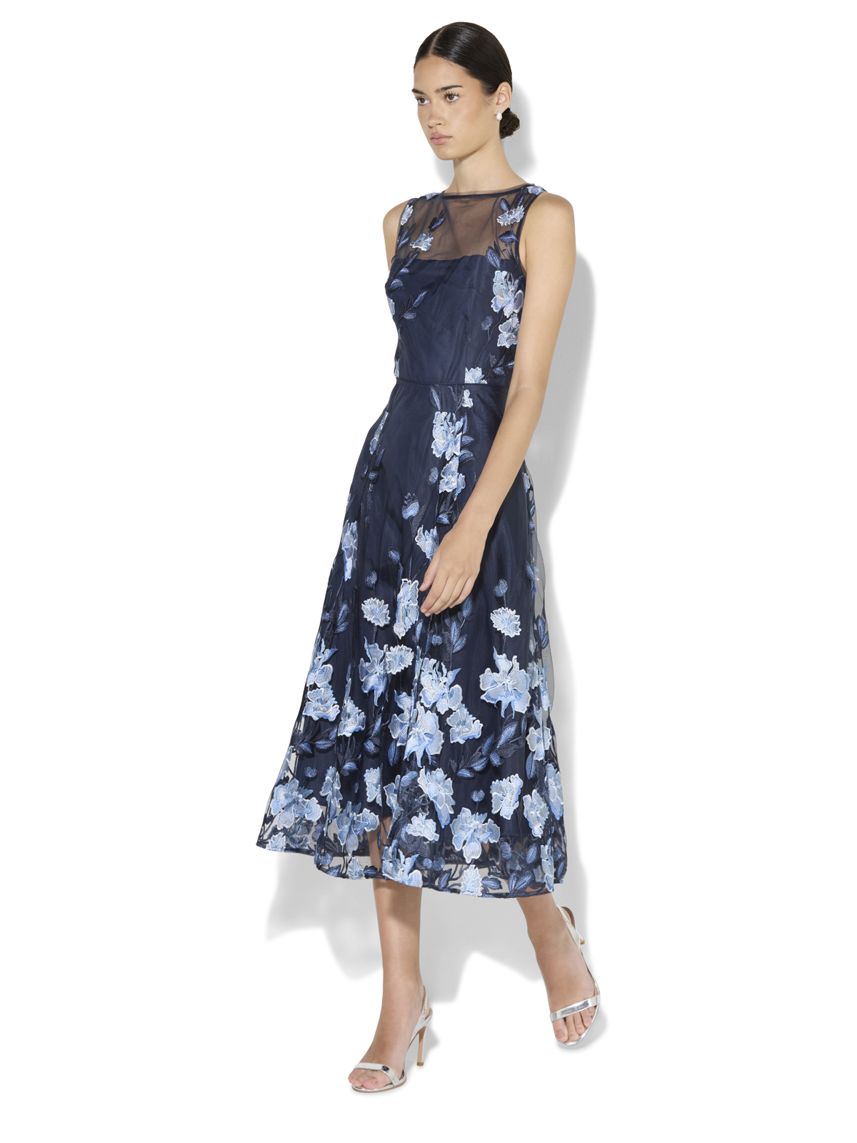 Clara Sky Blue Embroidered Dress