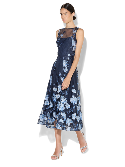 Clara Sky Blue Embroidered Dress