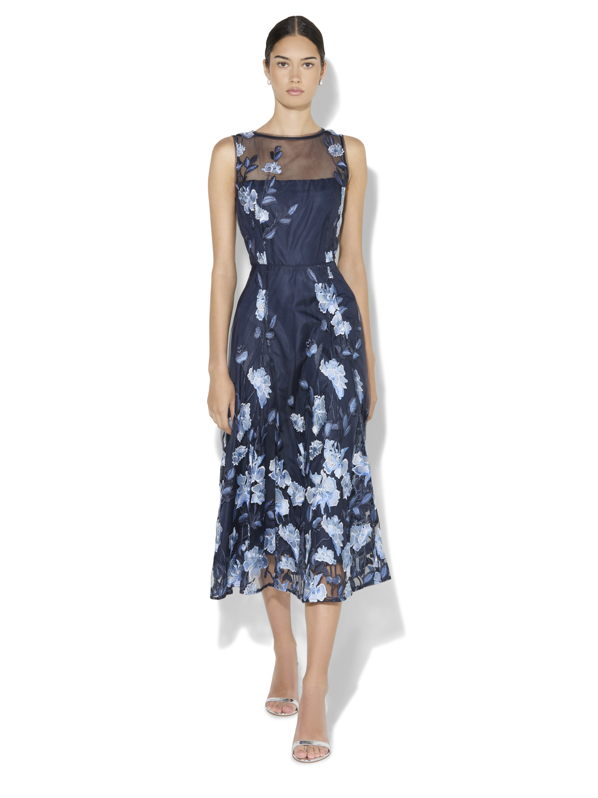 Clara Sky Blue Embroidered Dress