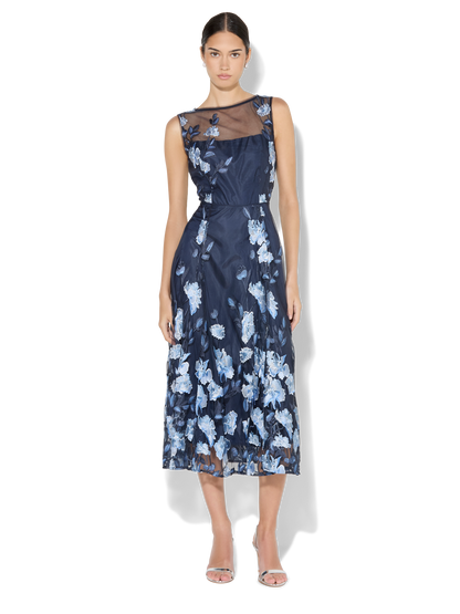 Clara Sky Blue Embroidered Dress
