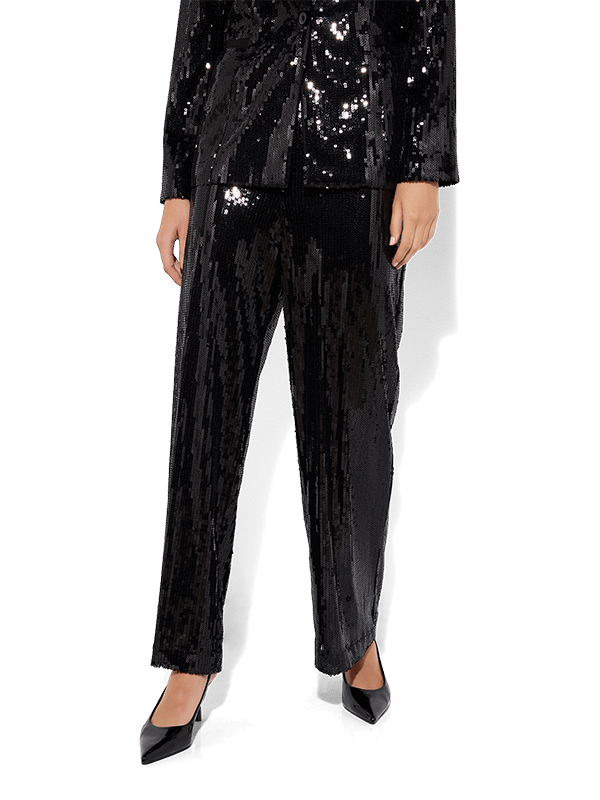Cleo Black Sequin Pants by Montique