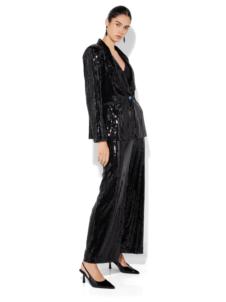 Cleo Black Sequin Pants by Montique