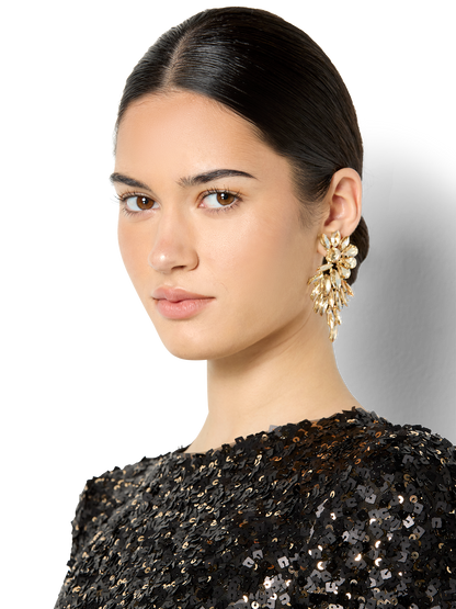 Pia Gold Crystal Earrings