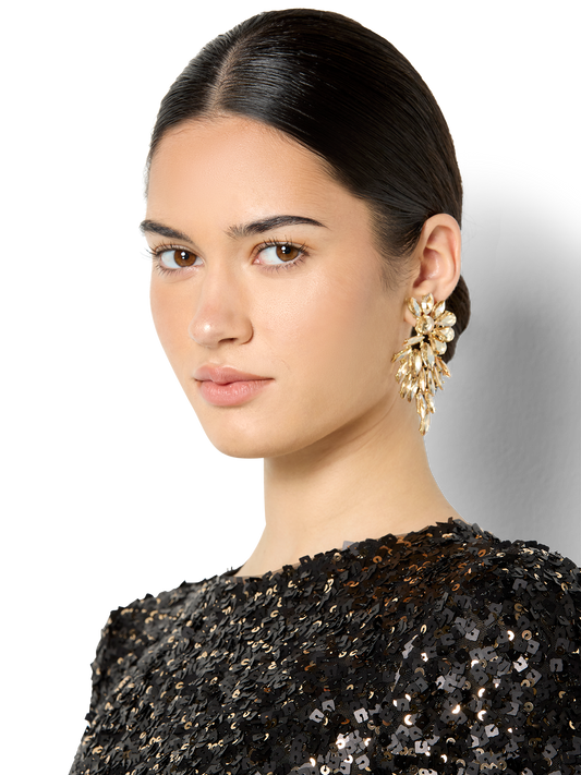 Pia Gold Crystal Earrings
