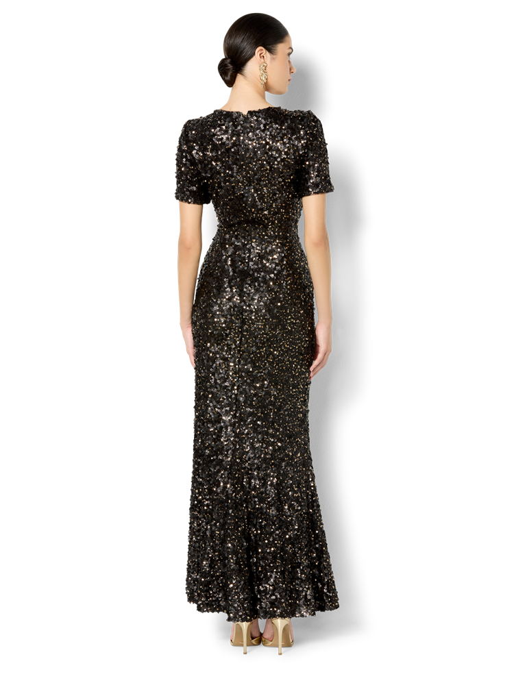 Colette Black Sequin Gown
