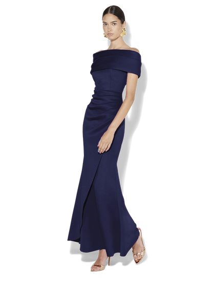 Dalton Navy Off The Shoulder Gown