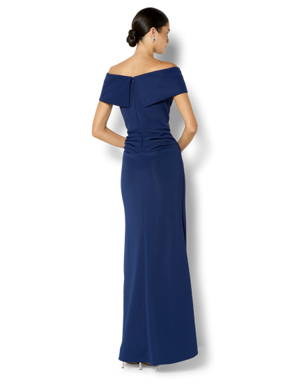 Delana Navy Off the Shoulder Gown