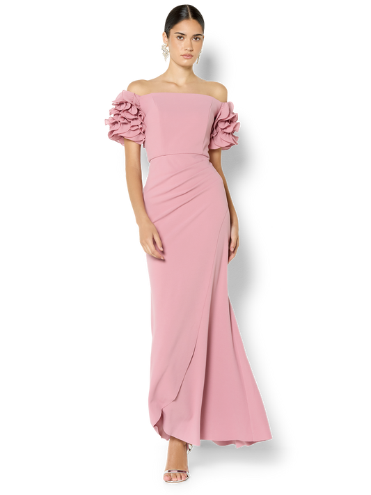 Diana Pink Ruffle Sleeve Gown