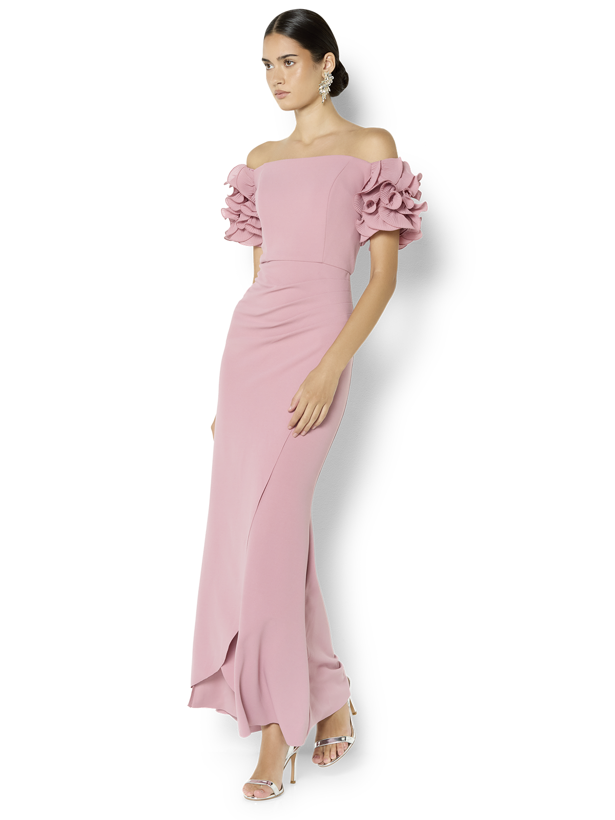 Diana Pink Ruffle Sleeve Gown