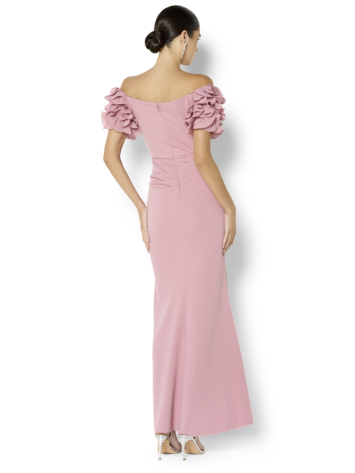 Diana Pink Ruffle Sleeve Gown